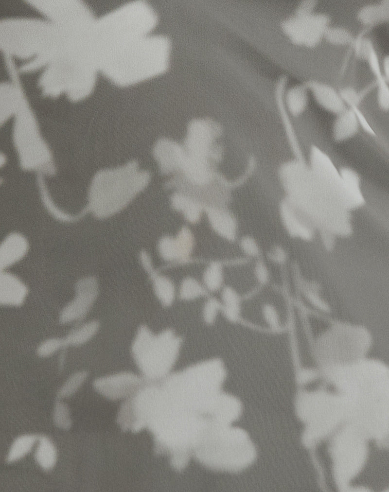 Liri Halterneck Mini Dress in Blurred Floral Grey