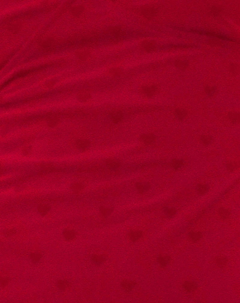 Micaya Mini Dress in Red Heart Flocked Mesh