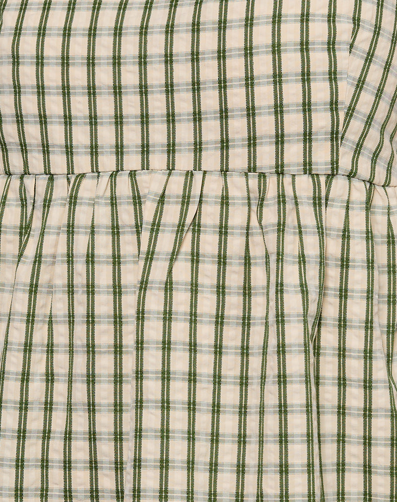 Nikita Mini Dress in Green Check
