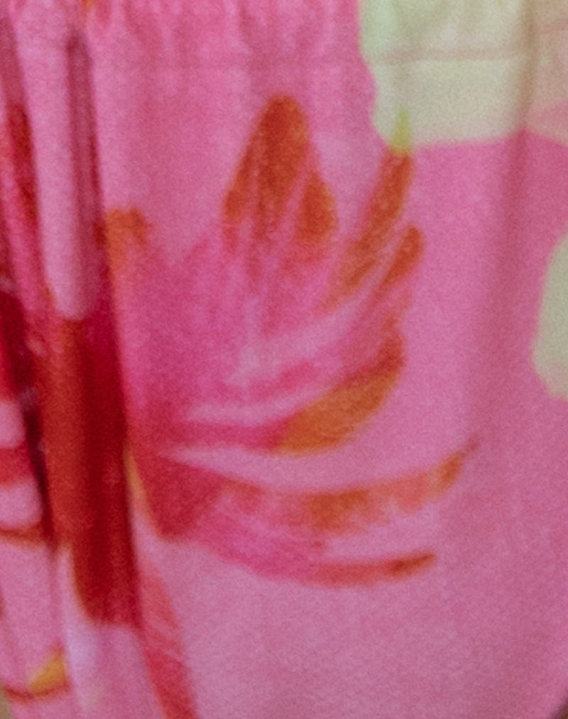 Leyna Bikini Bottom in Pink Palm