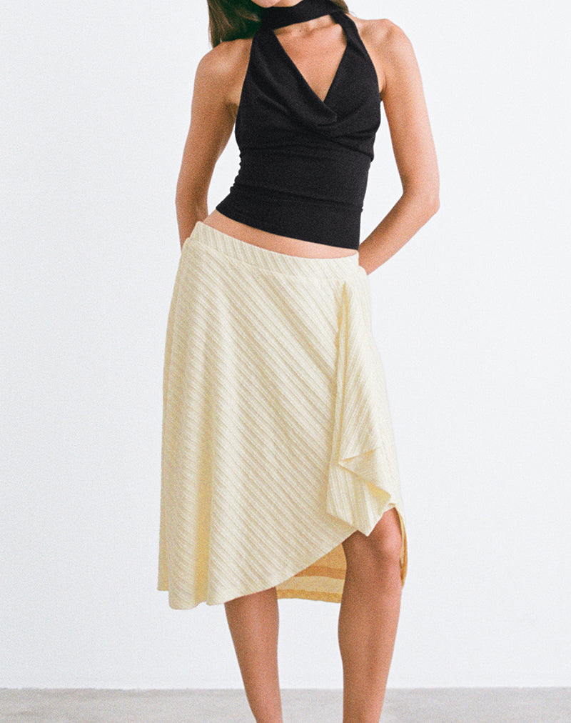 Esmeray Midi Skirt in Knit Buttercream