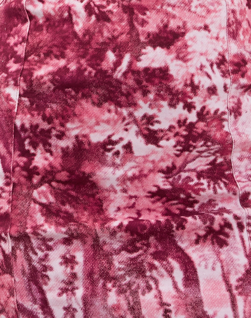 Jajken Corset Dress in Pink Tapestry Print
