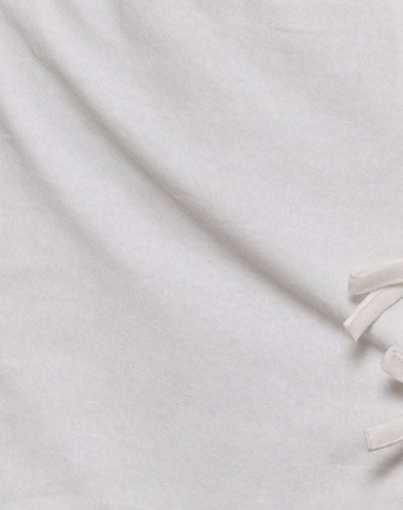 Kelida Bow Split Mini Skit in Linen Ivory