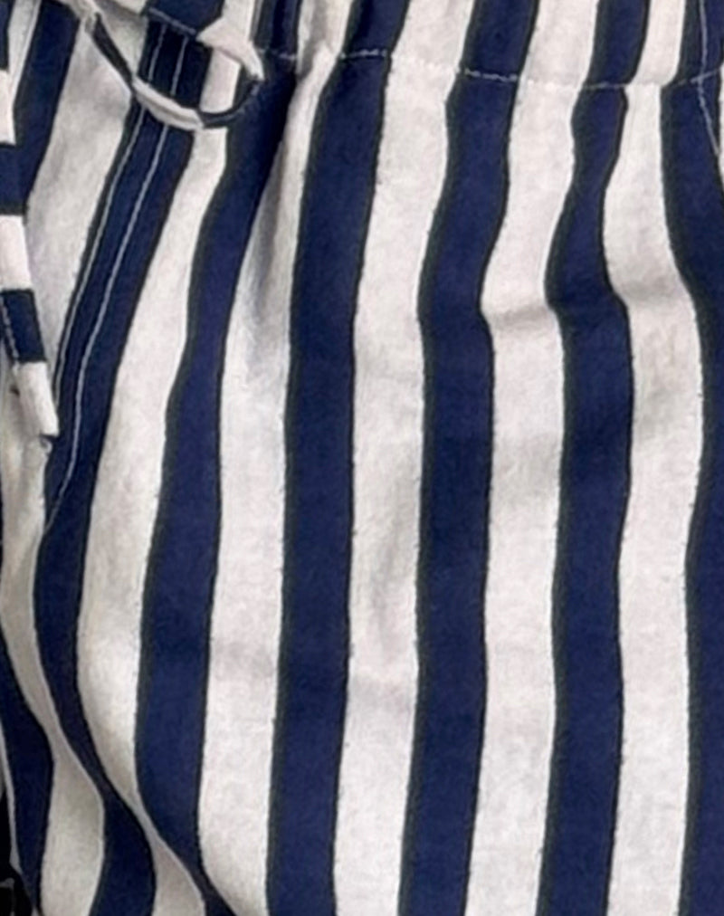 Lirura Trouser in Chunky Stripe White Navy