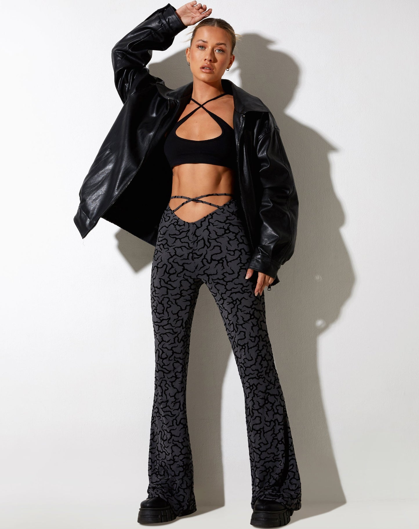 Nancha Flare Trouser in Tribal Flock