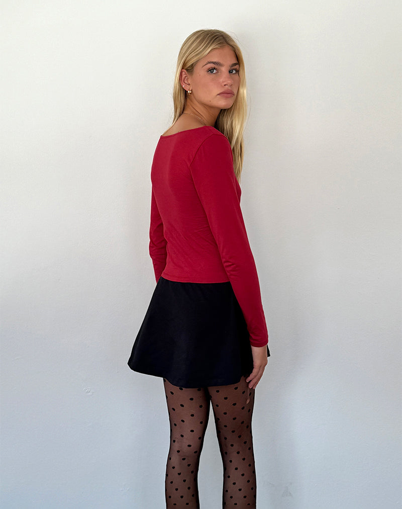 Sisil Long Sleeve Top in Adrenaline Red