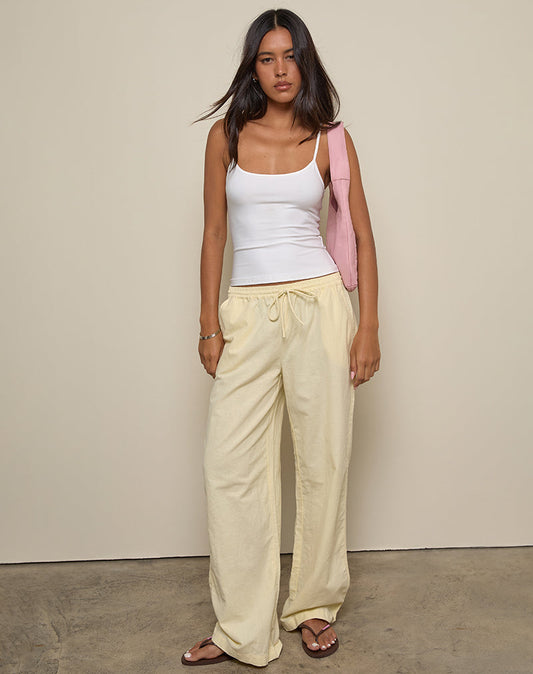 Wasic Wide Leg Trouser in Lemon