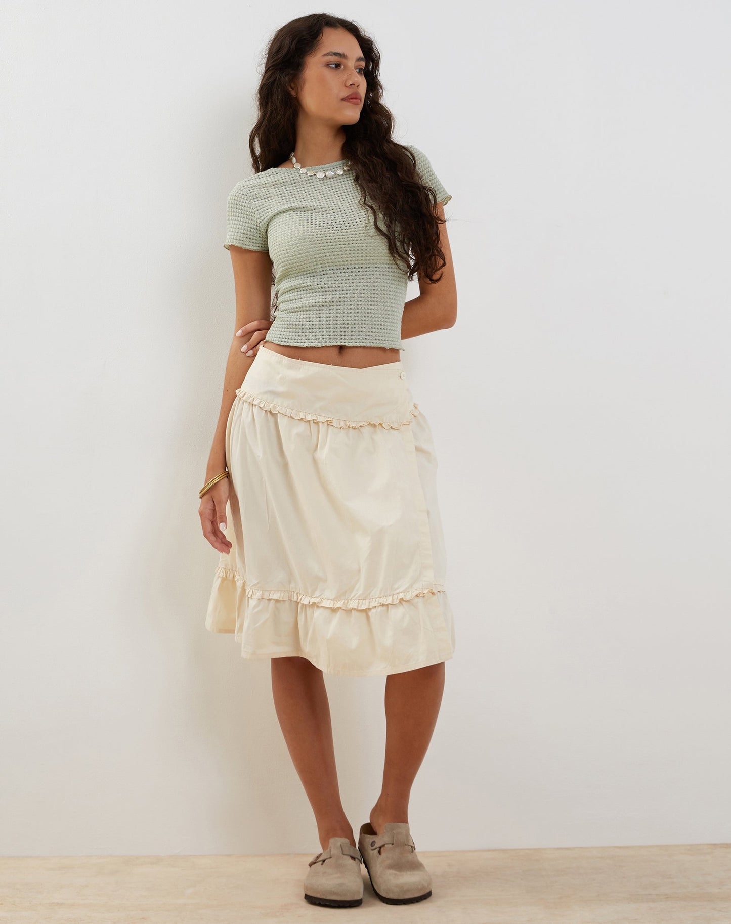 XIWANG TOP SAGE TEXTURED CROCHET
