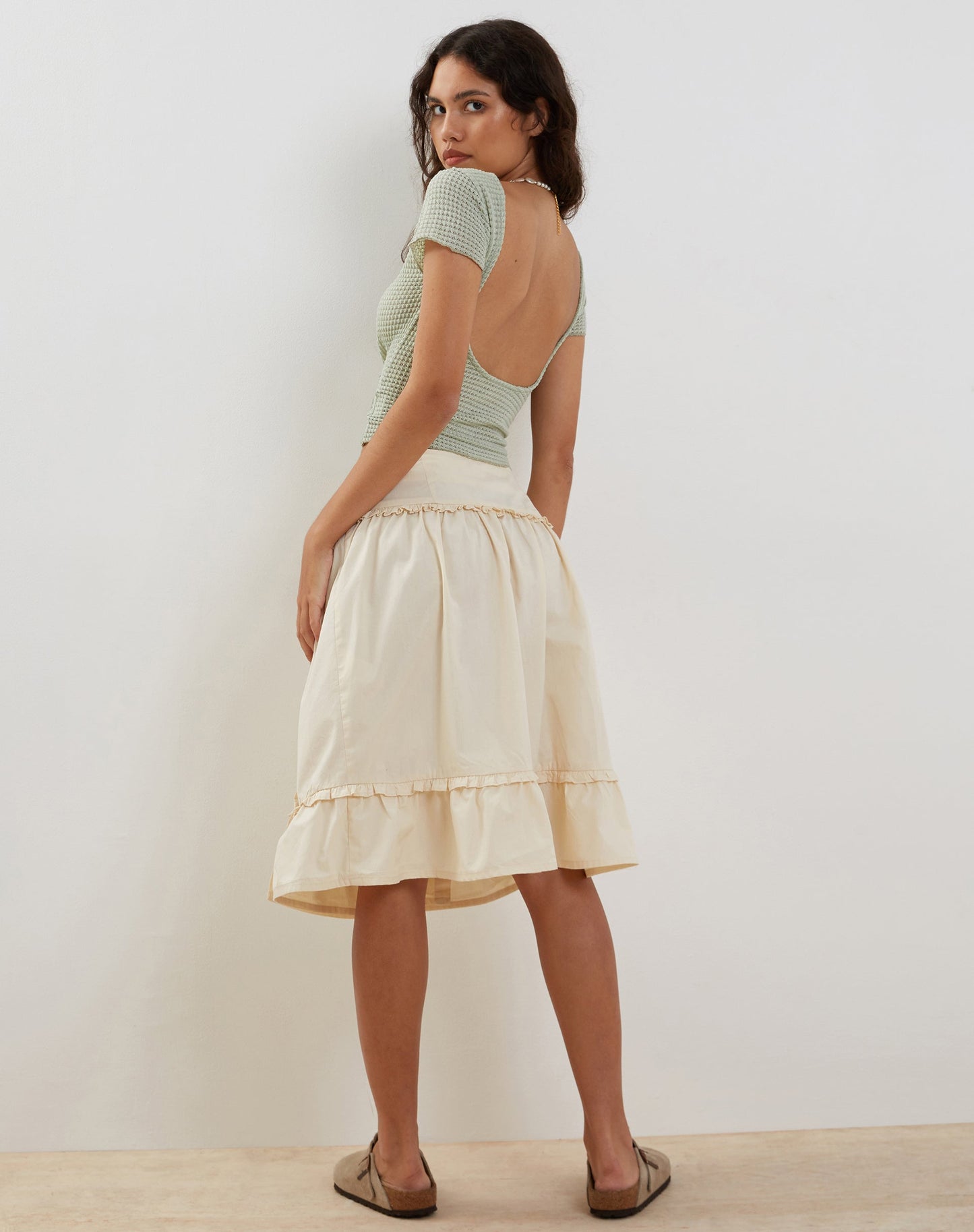XIWANG TOP SAGE TEXTURED CROCHET
